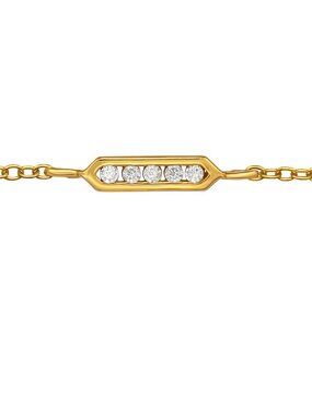 14K Gold Vermeil Bar Crystal Bracelet